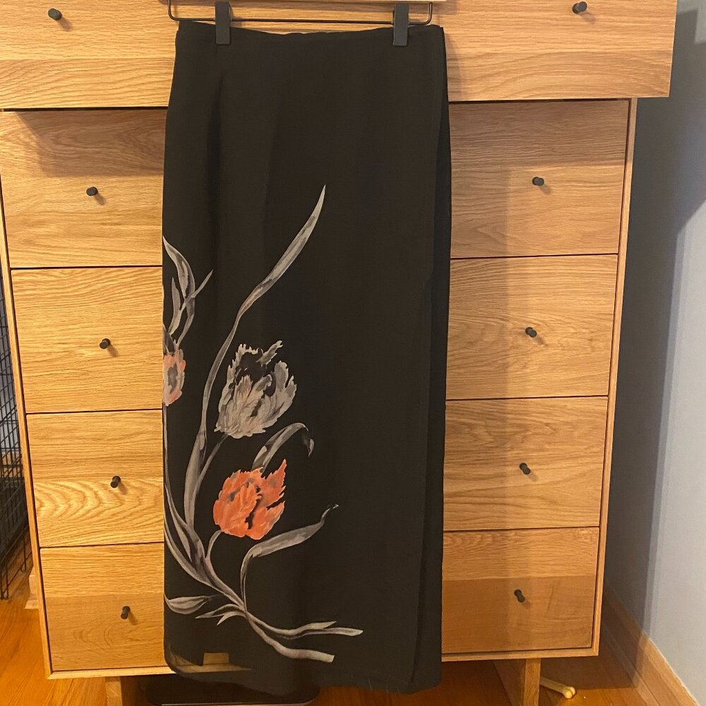 Vintage Anne Klein Wool Floral Skirt size 2